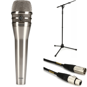 Shure KSM8N Handheld Microphone Bundle with Stand and Cable - Nickel