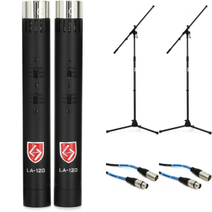 Lauten Audio LA-120 V2 Small-diaphragm Condenser Microphone Pair with Stands and Cables