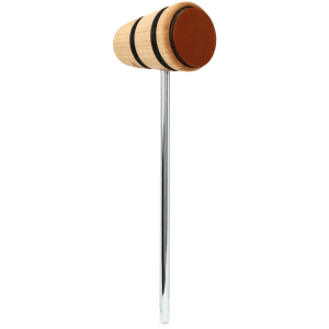 Low Boy Leather Daddy Bass Drum Beater - Natural with Black Stripes