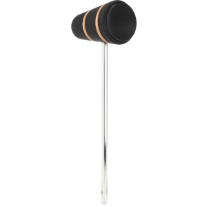 Low Boy Leather Daddy Bass Drum Beater - Black with Copper Stripes