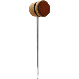 Low Boy Leather Daddy Bass Drum Beater - Lightweight - Natural with Black Stripes