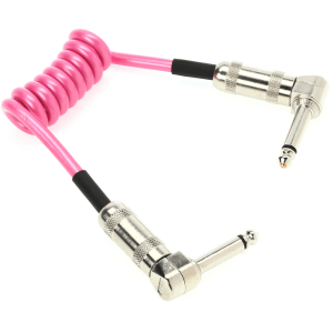 Lava Cable LCMNCHP Mini Coil Right Angle to Right Angle Instrument Cable - 6 inch Pink