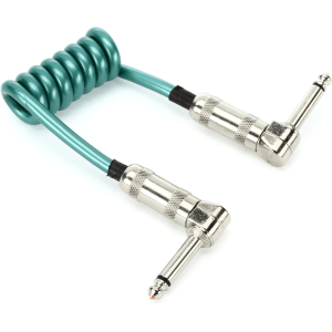 Lava Cable LCMNCMG Mini Coil Right Angle to Right Angle Instrument Cable - 6 inch Metallic Green