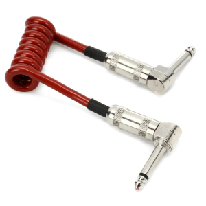 Lava Cable LCMNCMR Mini Coil Right Angle to Right Angle Instrument Cable - 6 inch Metallic Red