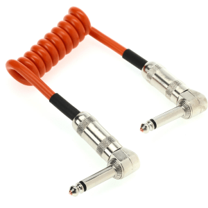 Lava Cable LCMNCO Mini Coil Right Angle to Right Angle Instrument Cable - 6 inch Orange