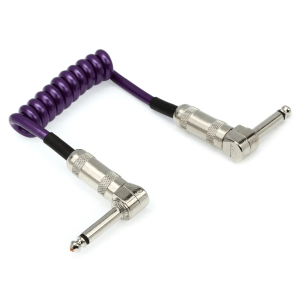 Lava Cable LCMNCP Mini Coil Right Angle to Right Angle Instrument Cable - 6 inch Metallic Purple