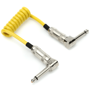 Lava Cable LCMNCY Mini Coil Right Angle to Right Angle Instrument Cable - 6 inch Yellow