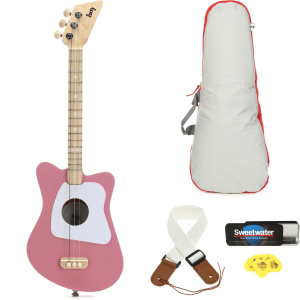 Loog Guitars Mini Acoustic Nylon-string Guitar Essentials Bundle - Pink