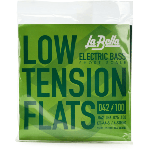 La Bella LTF-4A-S Low Tension Flexible Flats Bass Guitar Strings - .042-.100 Short Scale