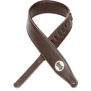 Levy's M17VGN 2.5-inch Padded Vegan Leather Guitar Strap - Dark Brown