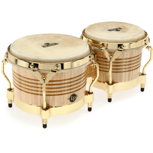Latin Percussion Matador Siam Oak Bongos - Natural with Gold Tone