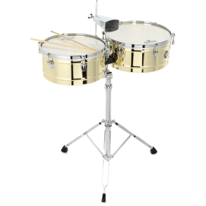 Latin Percussion Matador 14-inch and 15-inch Timbales - Brass