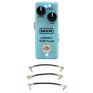 MXR M296 Classic 108 Fuzz Mini Pedal with Patch Cables