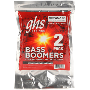 GHS M3045-2 Bass Boomers Roundwound Electric Bass Guitar Strings - .045-.105 Medium Long Scale (2-pack)
