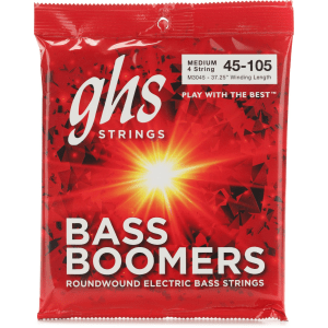 GHS M3045 Bass Boomers Roundwound Electric Bass Guitar Strings - .045-.105 Medium Long Scale