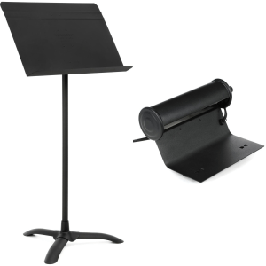 Manhasset Model 48 Symphony Music Stand and Clip-on Light Bundle - Black