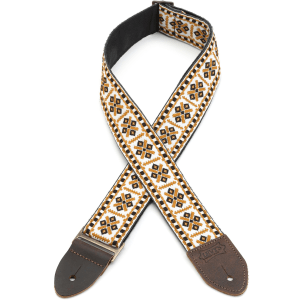 Levy's M8HTV Jacquard Weave Guitar Strap - Brown and White Jacquard