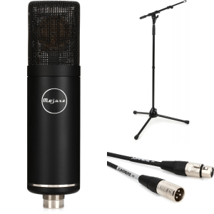Mojave Audio MA-50 Large-diaphragm Condenser Microphone Bundle with Stand and Cable - Black