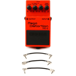 Boss MD-2 Mega Distortion Pedal with Patch Cables