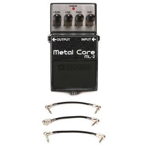 Boss ML-2 Metal Core Distortion Pedal with 3 Patch Cables