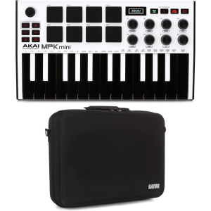 Akai Professional MPK Mini MK III Limited Edition White 25-key Keyboard Controller with Carry Case