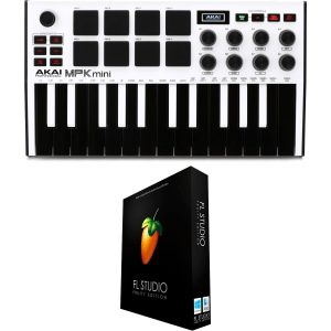 Akai Professional MPK Mini mk3 and FL Studio 20 Fruity Edition - Limited Edition White with Reverse Keys