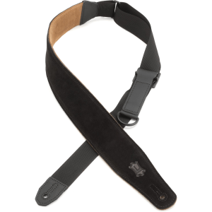 Levy's MRHSP-BLK 2.5" Wide Suede Right Height Guitar Strap - Black