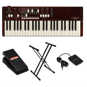 Hammond M-Solo Portable Organ Pedals and Stand Bundle - Burgundy
