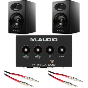 M-Audio M-Track Duo USB Audio Interface and Speaker Bundle