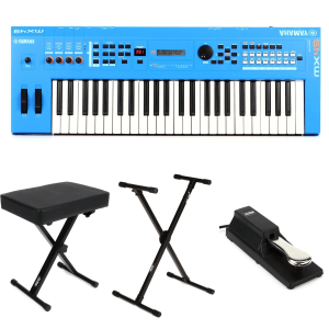 Yamaha MX49 Essential Keyboard Bundle - Blue