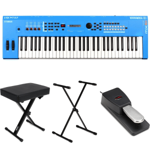 Yamaha MX61 Essential Keyboard Bundle - Blue
