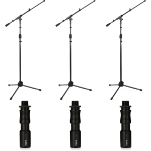 Gator Frameworks GFW-MIC-2020 Tripod Mic Stand with Telescoping Boom and Quick-release (3 Pack)
