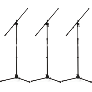 On-Stage MS7701B Euro Boom Microphone Stand 3-pack