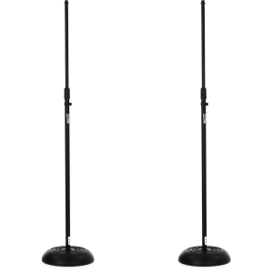 On-Stage MS7201B Round Base Microphone Stand (2-pack)