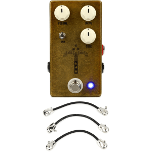JHS Morning Glory V4 Transparent Overdrive Pedal with 3 Patch Cables