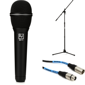 Electro-Voice ND76 Cardioid Dynamic Microphone Bundle with Stand and Cable