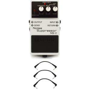 Boss NS-2 Noise Suppressor Pedal with 3 Patch Cables
