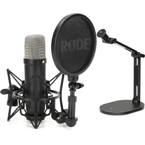Rode NT1 Signature Series Condenser Microphone with Desk Stand - Black