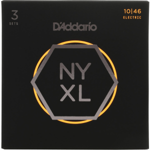D'Addario NYXL1046 NYXL Nickel Wound Electric Guitar Strings - .010-.046 Regular Light (3-pack)