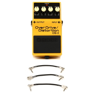 Boss OS-2 Overdrive / Distortion Pedal with Patch Cables