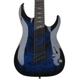 Schecter Omen Elite-7 Multiscale 7-string Electric Guitar - See Through Blue Burst