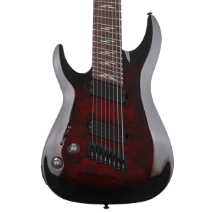 Schecter Omen Elite-8 Multiscale Left-handed 8-string Electric Guitar - Black Cherry Burst