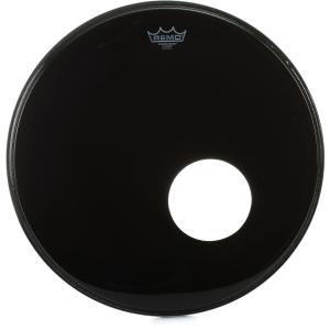 Remo Powerstroke P3 Ebony Drumhead - 20 inch - with 5 inch Dynamo Installed