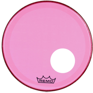 Remo Powerstroke P3 Colortone Pink Bass Drumhead - 18 inch - with Port Hole
