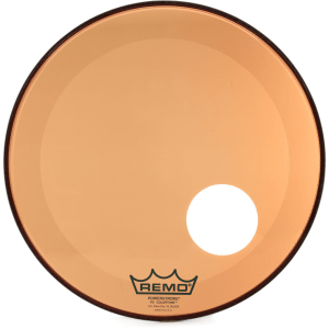 Remo Powerstroke P3 Colortone Orange Bass Drumhead - 22 inch - with Port Hole