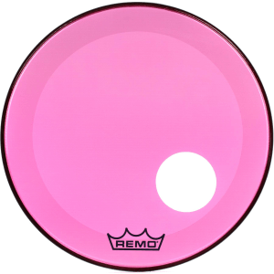 Remo Powerstroke P3 Colortone Pink Bass Drumhead - 22 inch - with Port Hole