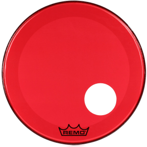 Remo Powerstroke P3 Colortone Red Bass Drumhead - 22 inch - with Port Hole