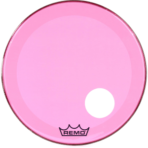 Remo Powerstroke P3 Colortone Pink Bass Drumhead - 24 inch - with Port Hole