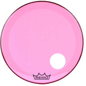 Remo Powerstroke P3 Colortone Pink Bass Drumhead - 26 inch - with Port Hole