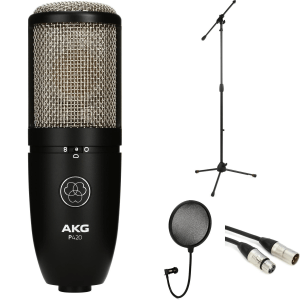 AKG P420 Large-Diaphragm Condenser Microphone Bundle with Stand, Pop Filter, and Cable